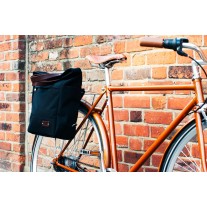 Tote Backpack Pannier – Black Cordura, Brown Bridle Leather