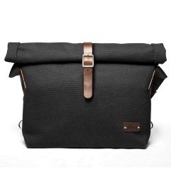 Messenger Bag Black Canvas / Brown Bridle Leather