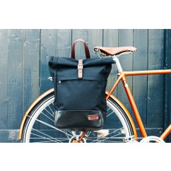 NEW 13 litre Convertible Roll Top Backpack / Pannier Bag - Black | Brown
