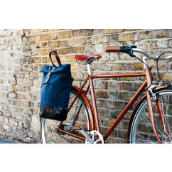 NEW 13 litre Convertible Roll Top Backpack / Pannier Bag - Navy Blue | Brown