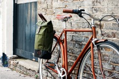 NEW 13 litre Convertible Roll Top Backpack / Pannier Bag - Olive Green | Brown