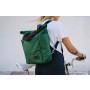 Tote Backpack Pannier – Forest Green Cordura, Brown Bridle Leather