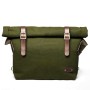 Messenger Bag Olive Green Canvas / Brown Bridle Leather